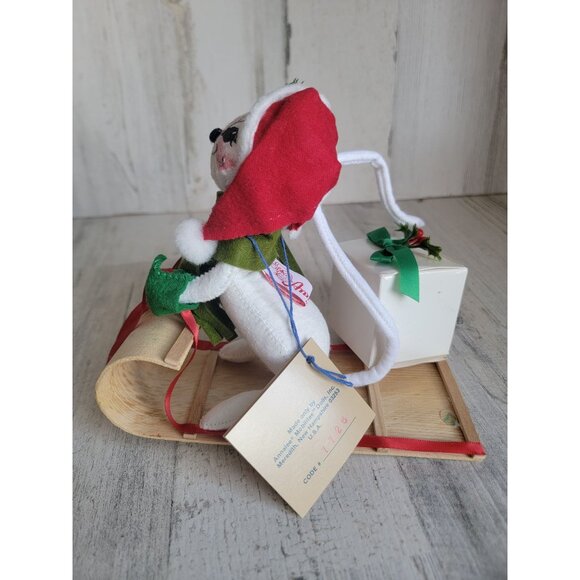 Annalee vintage white mouse on sled doll Society - Picture 5 of 6